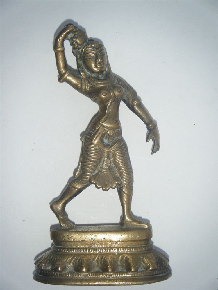 Antique Vintage Brass Metal Lady, Decorative Dancing Collectible Lady India #881