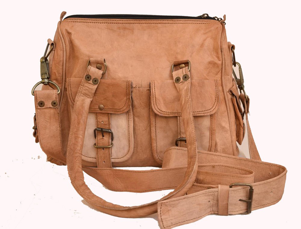 11" Original Handmade Leather Bag, Woman Handbag Travelingl Purse India #138