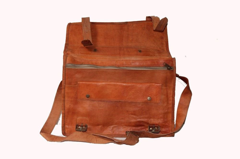 Goat Leather Bag Original Leather Laptop Messenger Shoulder Cross Bag #102