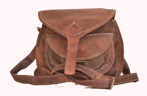 9" Original Handmade Leather Bag, Woman Girls Purse Pure Leather India #141