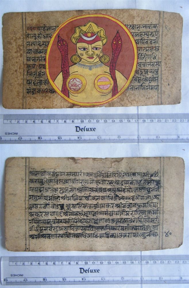 Original Antique Old Manuscript Jain Cosmology New Hand Painting Rare India #578