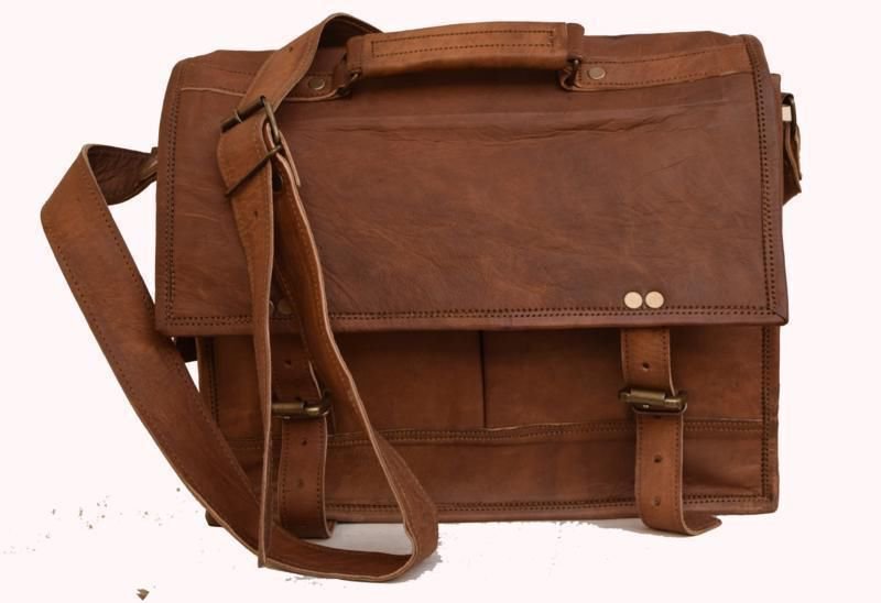 Classic Original Handmade Leather Bag, Unisex Laptop Messenger School Bags #162