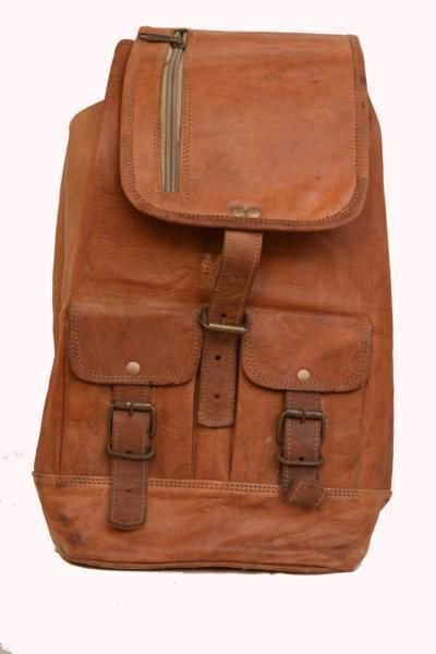 9" Classic Original Handmade Leather Bag, Unisex Rucksack Travelling Bags #158
