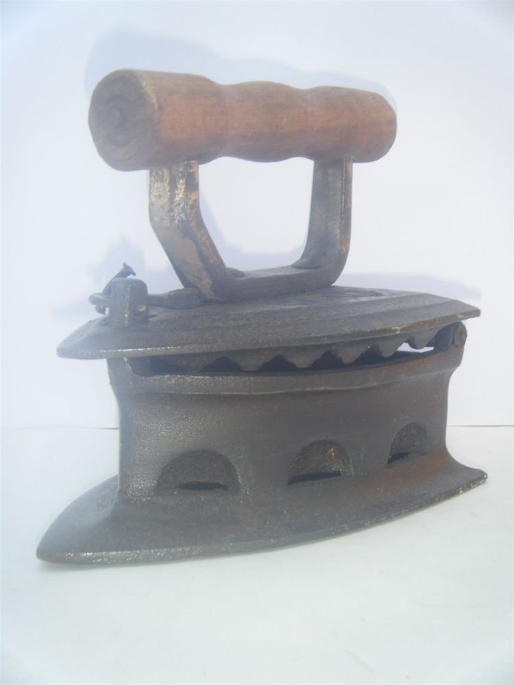 1920s IRON Old Vintage Working Press Collectible with Wood Handle Rare #1118