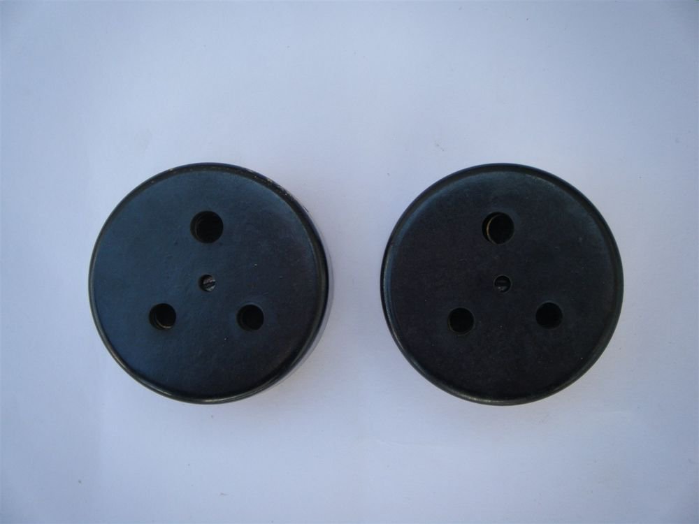 1950s Old Lot Of 2 Bakelite & Porcelain Electric Socket Made in India Rare #1179