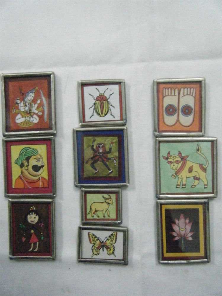 Collectible Freeze Magnets Hand Color Painting Metal Frame Lot of 10 Pcs #067