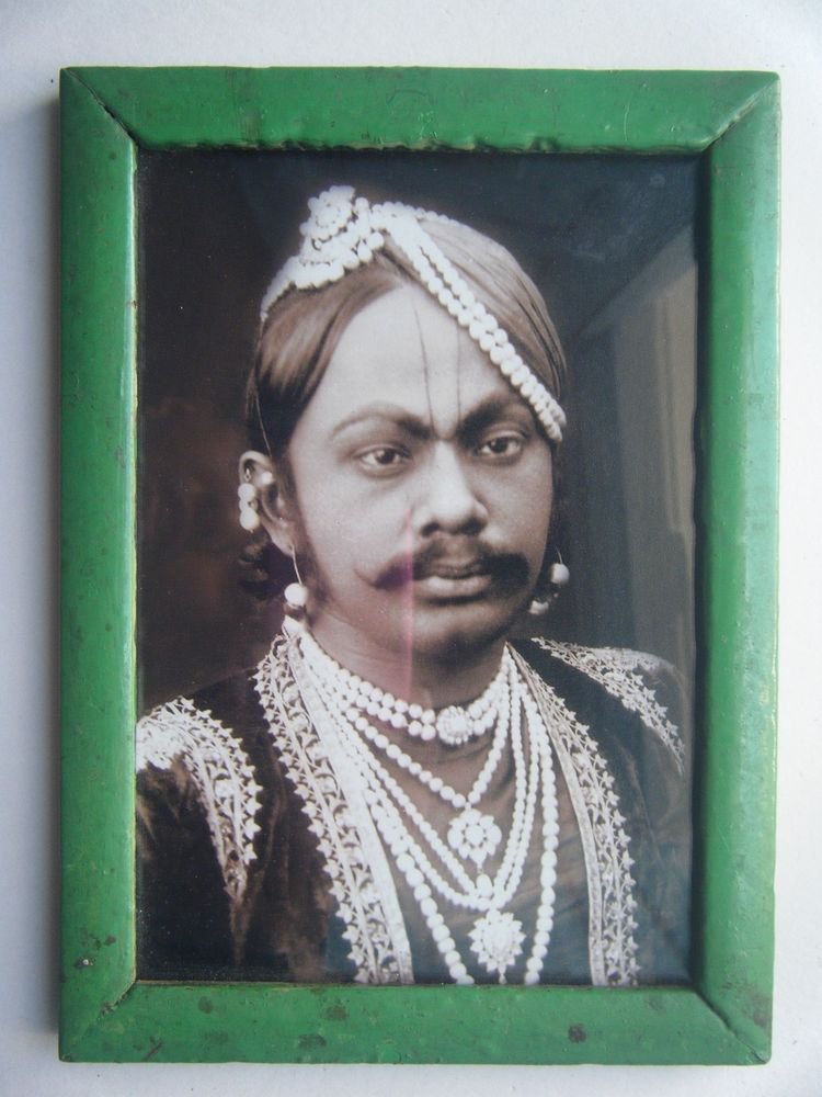 Indian Maharaja Rare Framed Photograph, Vintage Photo in Old Wooden Frame #2711