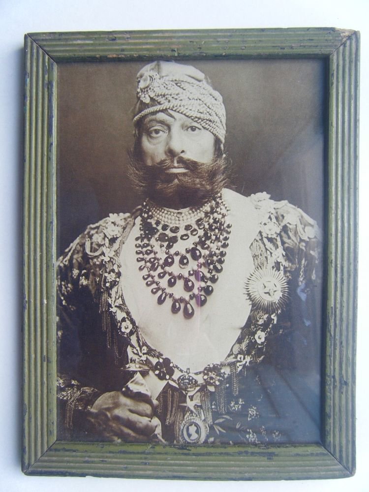 Indian Maharaja Rare Framed Photograph, Vintage Photo in Old Wooden Frame #2685