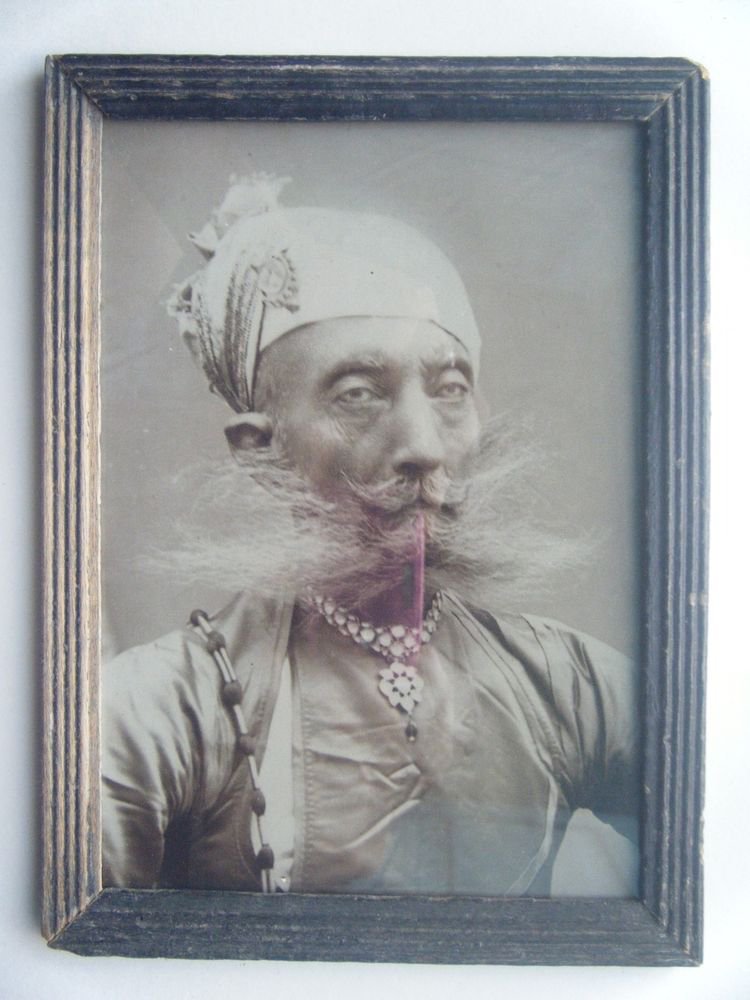 Indian Maharaja Rare Framed Photograph, Vintage Photo in Old Wooden Frame #2695