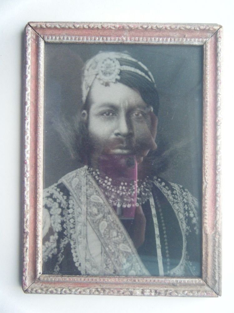 Indian Maharaja Rare Framed Photograph, Vintage Photo in Old Wooden Frame #2703