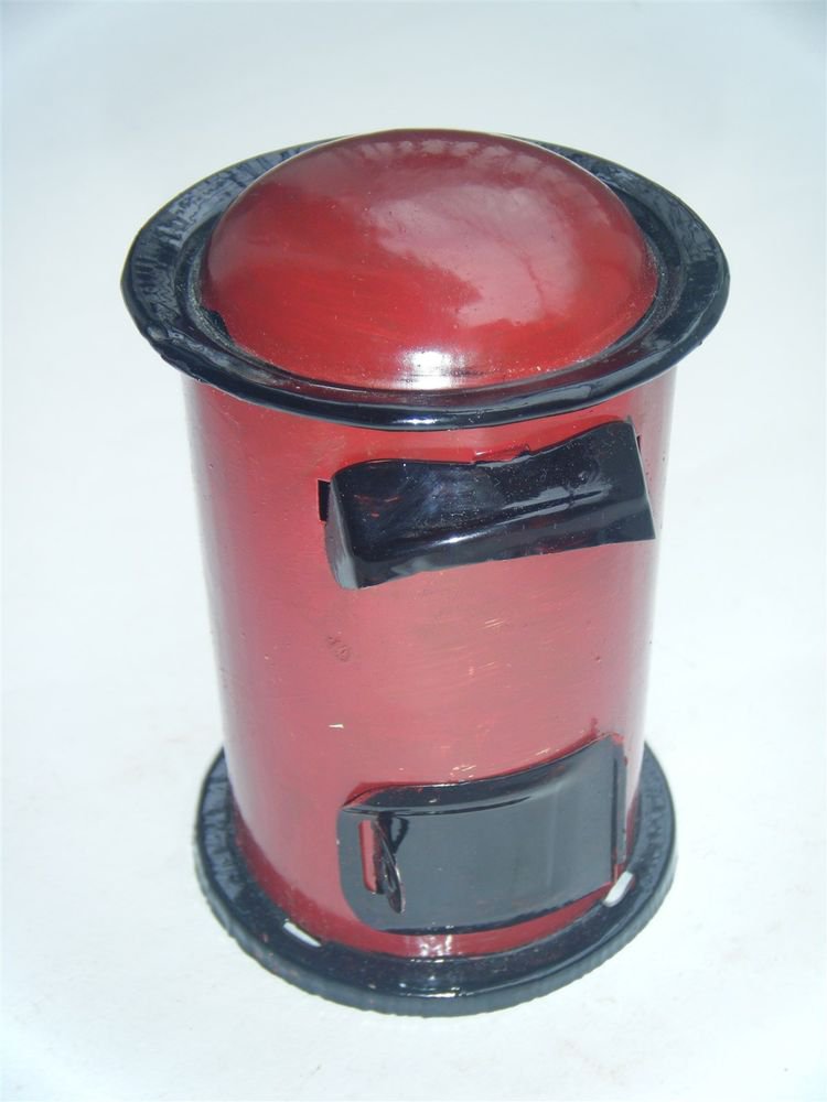 Coin Piggy Bank Mailbox Indian Post Office Box Tin India with Lock Red New #911