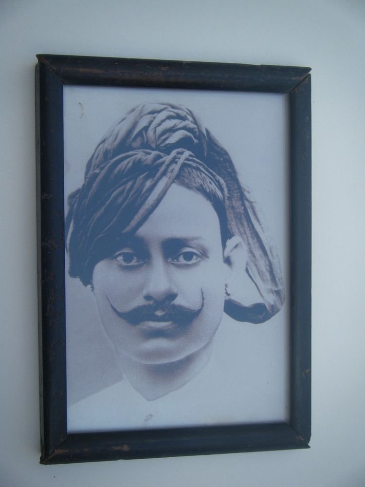 Indian Maharaja Framed Photograph, Vintage Photo in Old Wooden Frame #2682