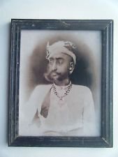 Indian Maharaja Rare Framed Photograph, Vintage Photo in Old Wooden Frame #2714