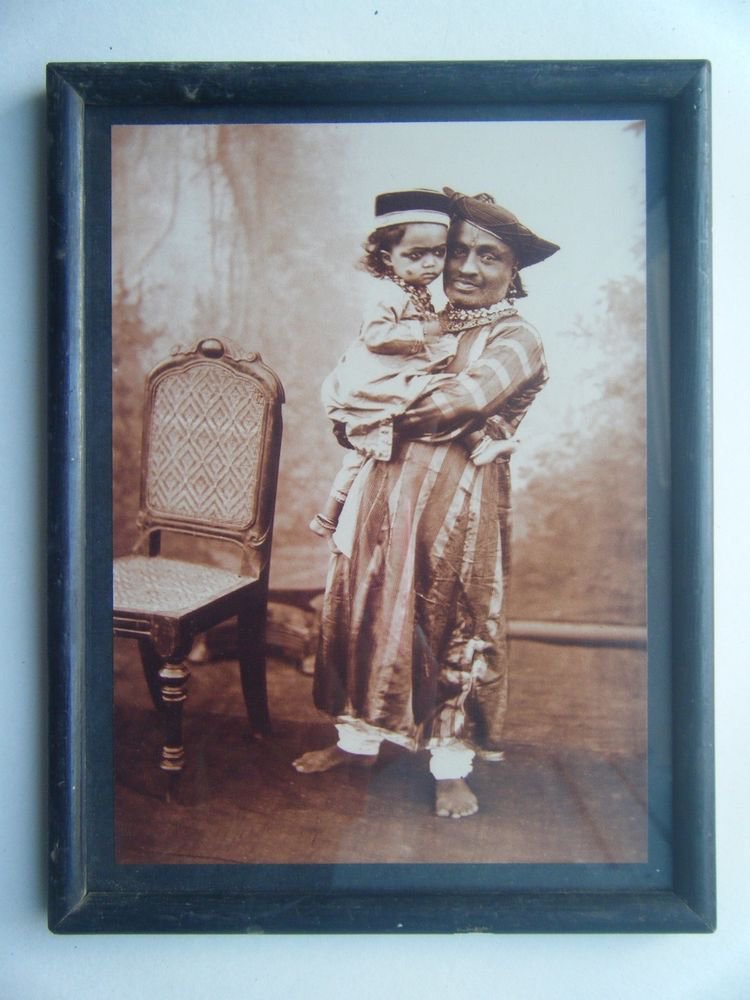 Indian Maharaja Rare Framed Photograph, Vintage Photo in Old Wooden Frame #2712