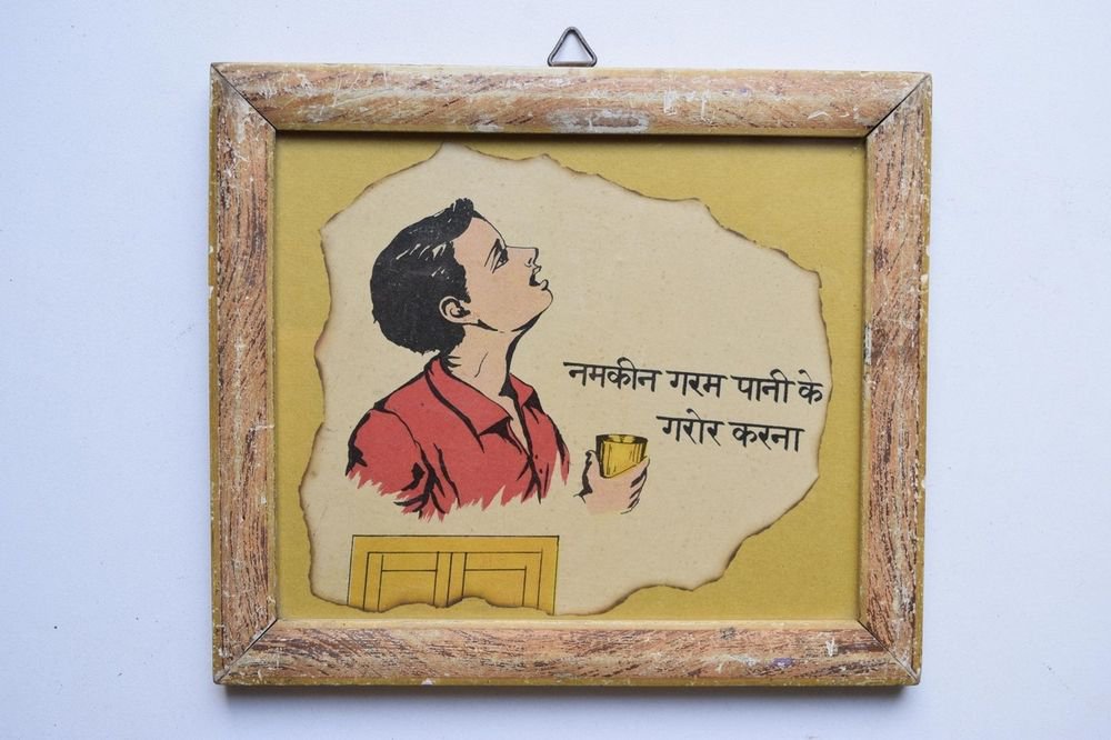 Old Educational Chart Calendar Learning School Print In Old Wooden Frame #3054