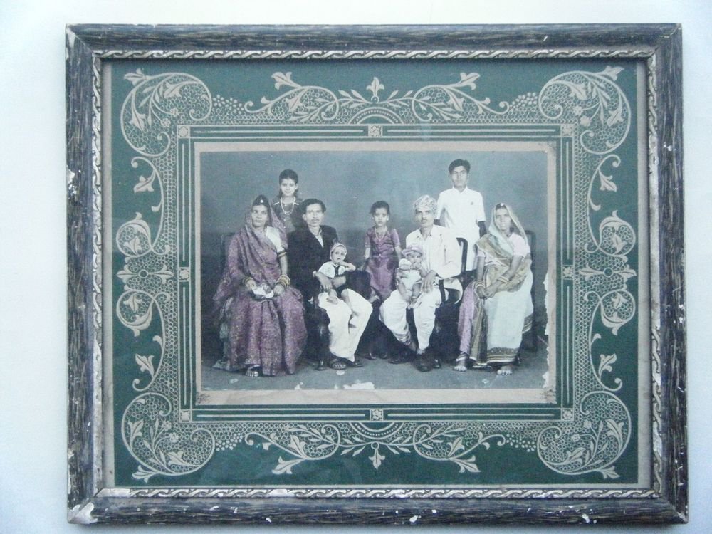 Original Old Hand Coloured Photograph, Vintage Photo in Old Wooden Frame #2670