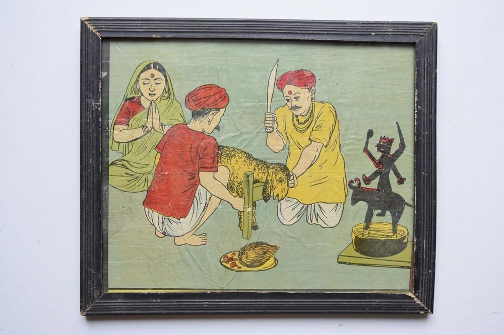 Old Educational Chart Calendar Learning School Print In Old Wooden Frame #3042