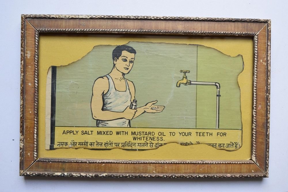 Old Educational Chart Calendar Learning School Print In Old Wooden Frame #3049