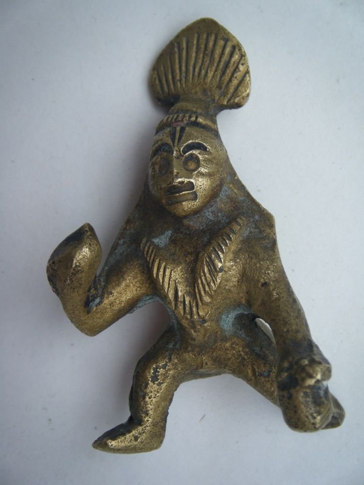 Antique Old Indian Brass Statue God Baby Krishna Crawling Rare Collectible #782