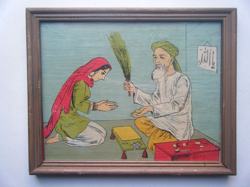 Old Educational Chart Calendar Learning School Print In Old Wooden Frame #2848