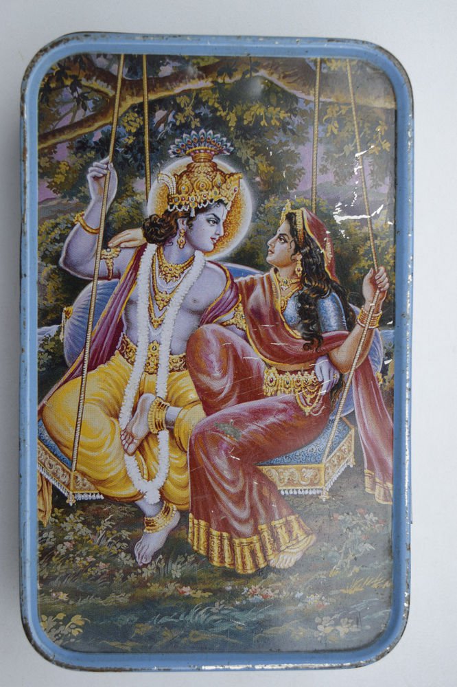 Old Sweets Tin Box, Rare Collectible Litho Printed Tin Boxes India #1437