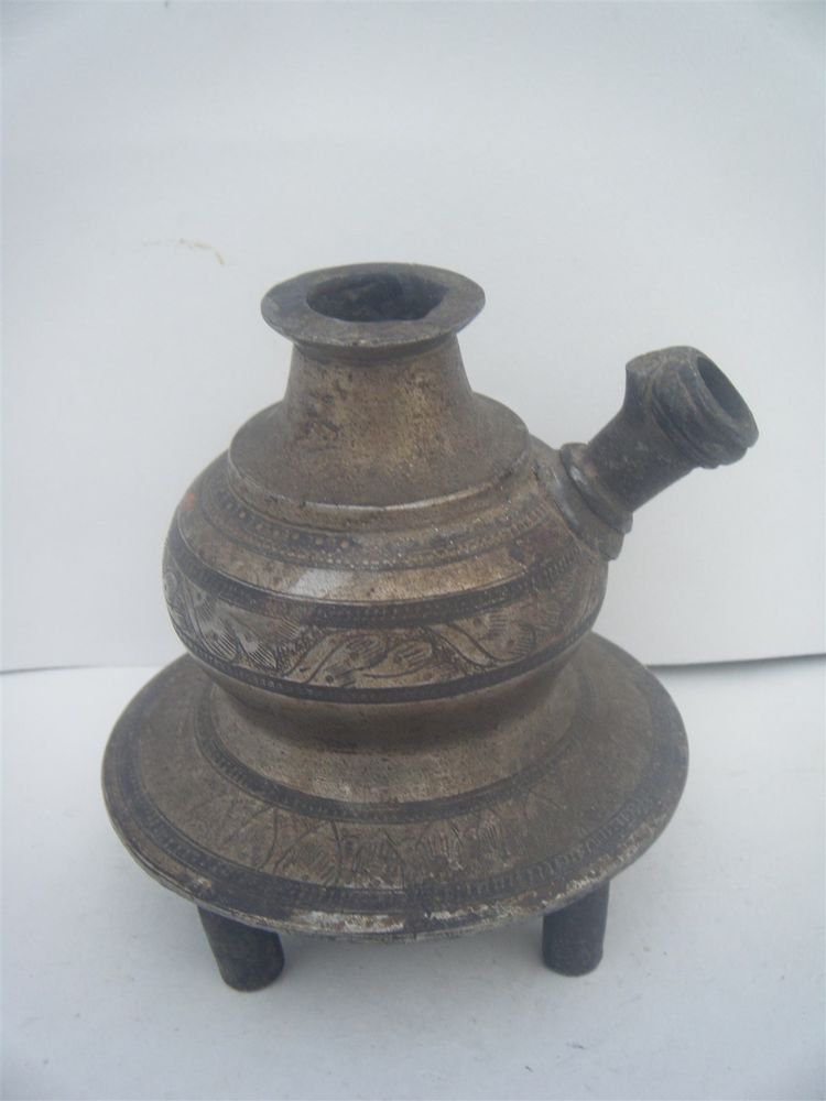 Brass Hukkah Smoking Pipe, Vintage Brass Old Original Hukka Rare Small India#993