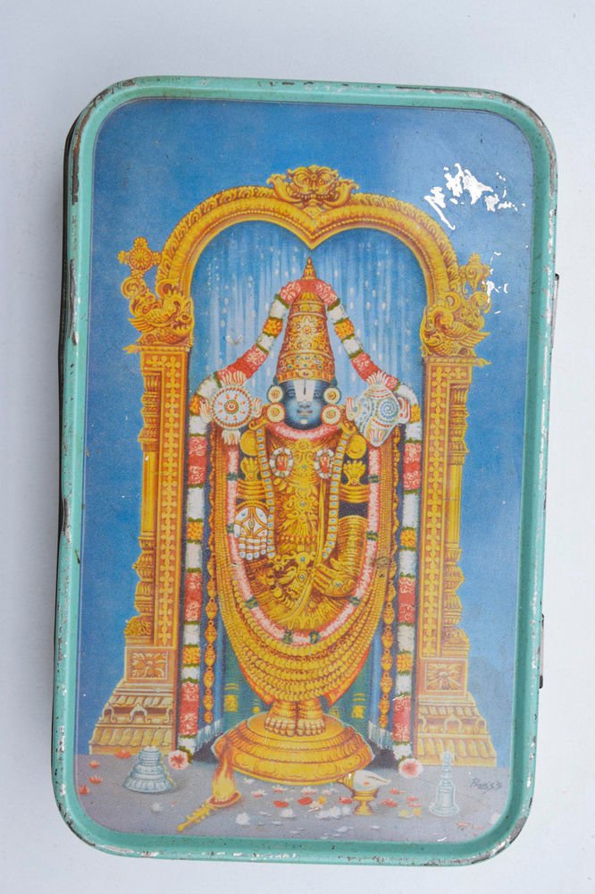 Old Sweets Tin Box, Rare Collectible Litho Printed Tin Boxes India #1463