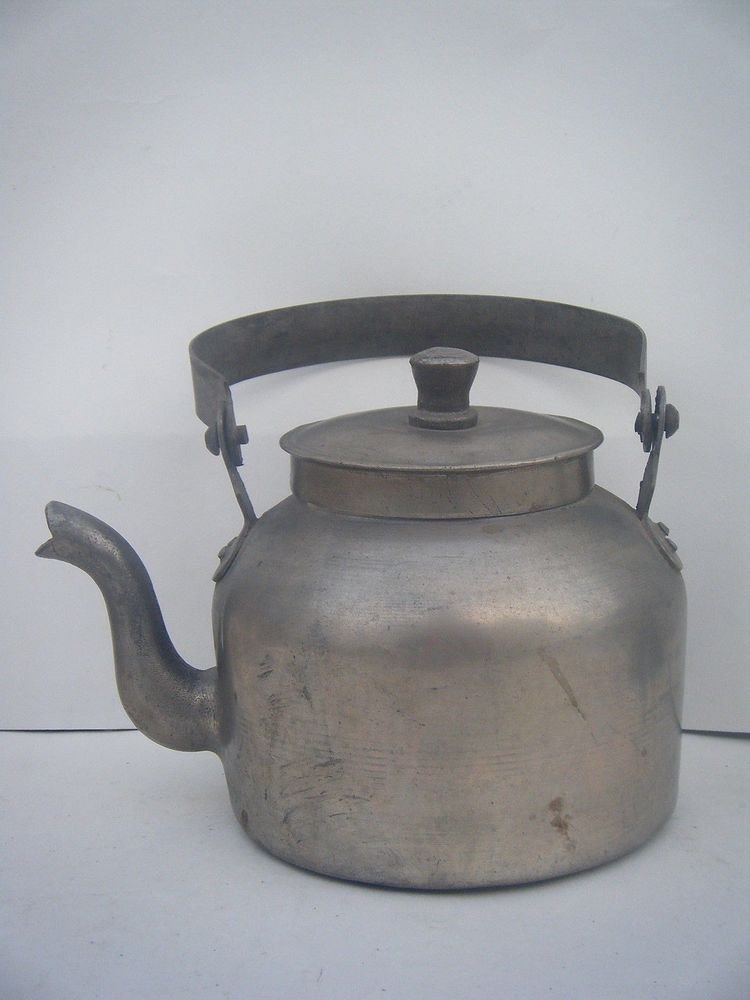 Brass Kettle Rare Old Original Tea Pot Collectible India Metal Antique #997