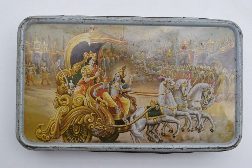 Old Sweets Tin Box, Rare Collectible Litho Printed Tin Boxes India #1459