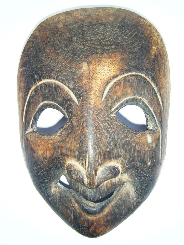 Tribal Wooden Mask, Old Rare Hand Coloured Handmade Original African Mask #1594