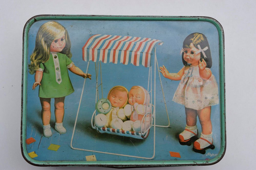 Old Sweets Tin Box, Rare Collectible Litho Printed Tin Boxes India #1473