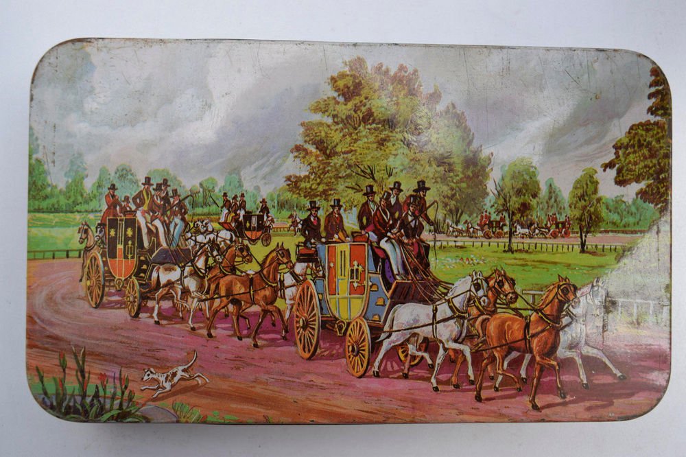 Old Sweets Tin Box, Rare Collectible Litho Printed Tin Boxes India #1497