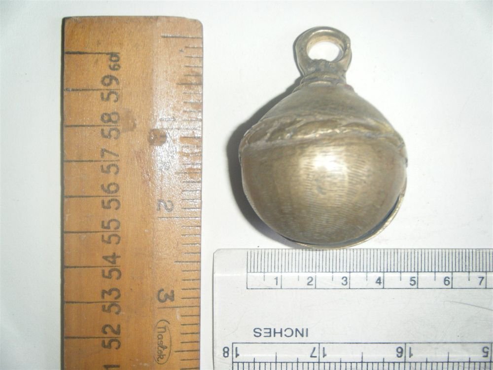 Cow bell Antique Indian Ethnic Rare Brass Metal, Old Bull Bell India Rare #545