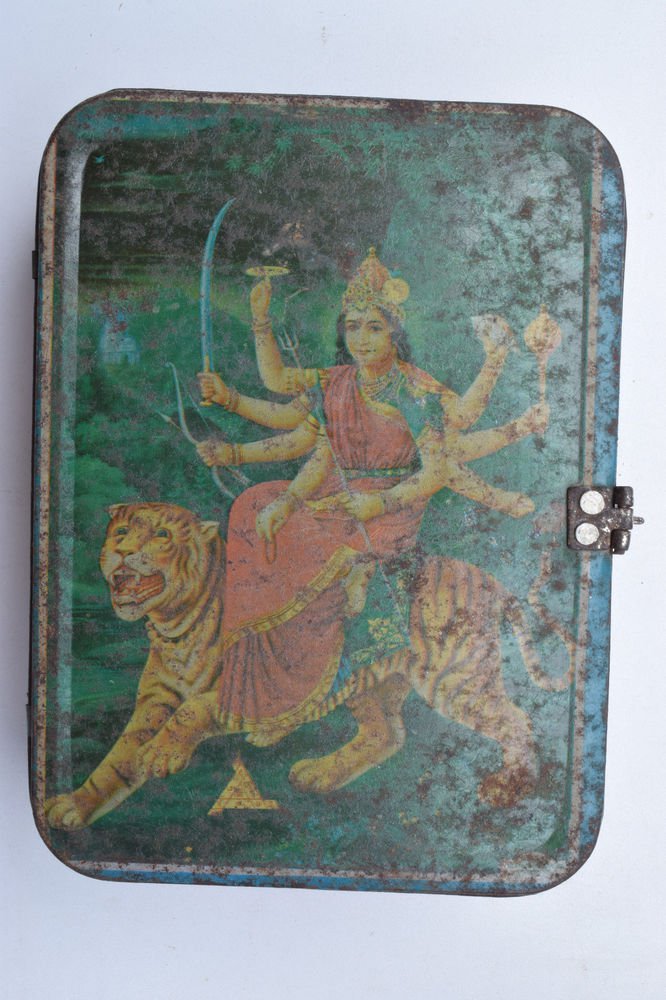 Old Sweets Tin Box, Rare Collectible Litho Printed Tin Boxes India #1368