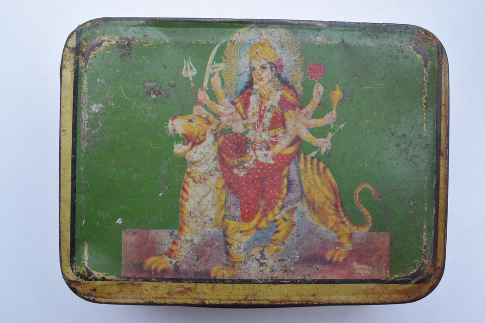 Old Sweets Tin Box, Rare Collectible Litho Printed Tin Boxes India #1369