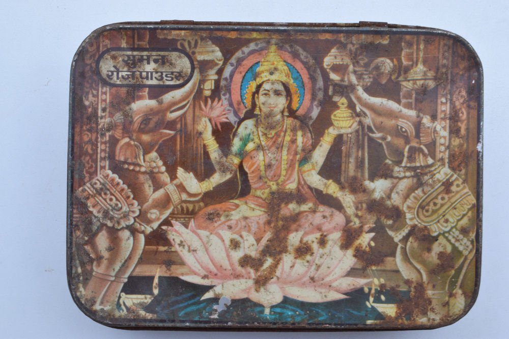 Old Sweets Tin Box, Rare Collectible Litho Printed Tin Boxes India #1372