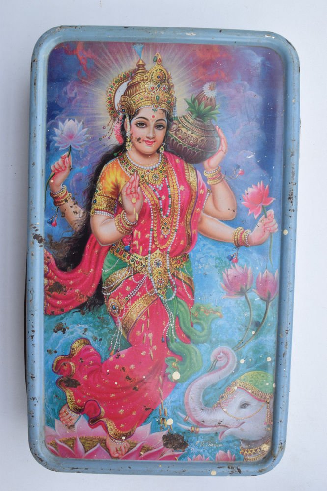 Old Sweets Tin Box, Rare Collectible Litho Printed Tin Boxes India #1374