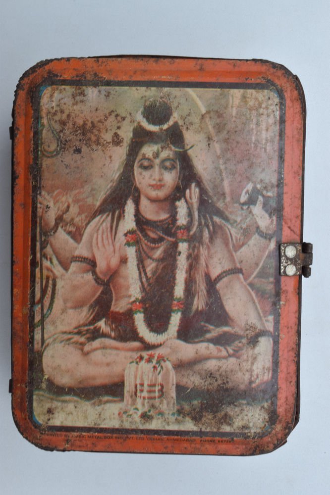 Old Sweets Tin Box, Rare Collectible Litho Printed Tin Boxes India #1379