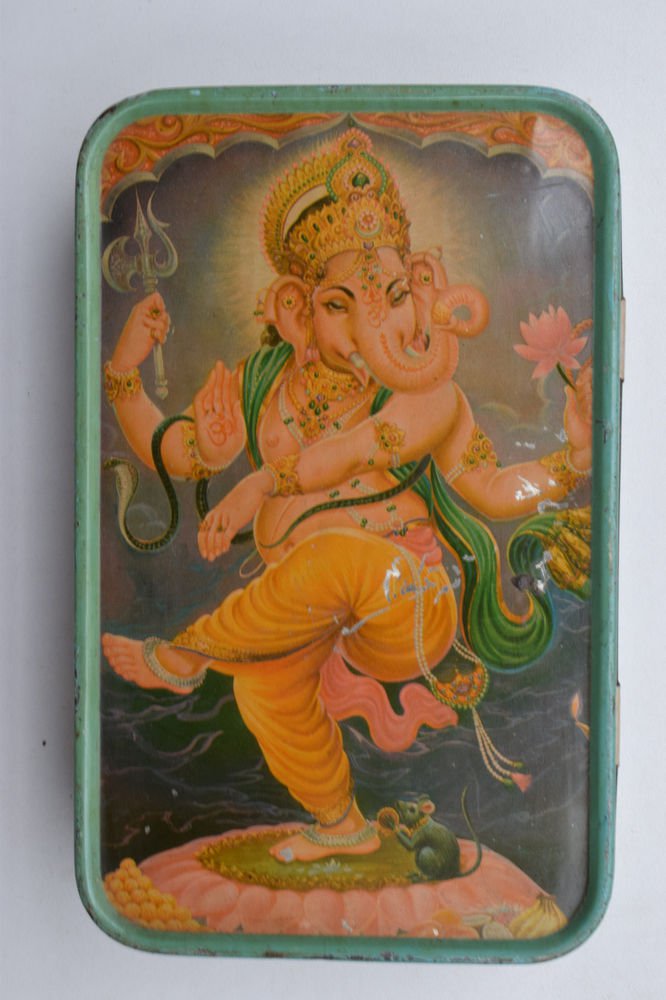 Old Sweets Tin Box, Rare Collectible Litho Printed Tin Boxes India #1395