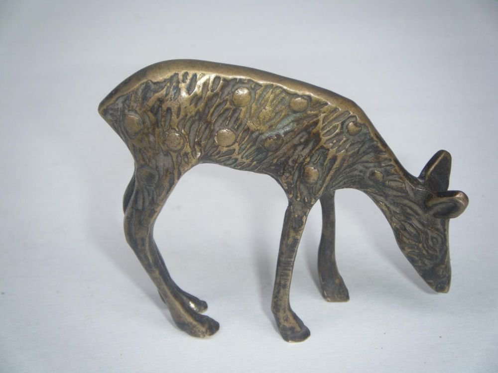 Deer Play Toy India Old Decorative Collectible Antique Home Brass Gift Small#589