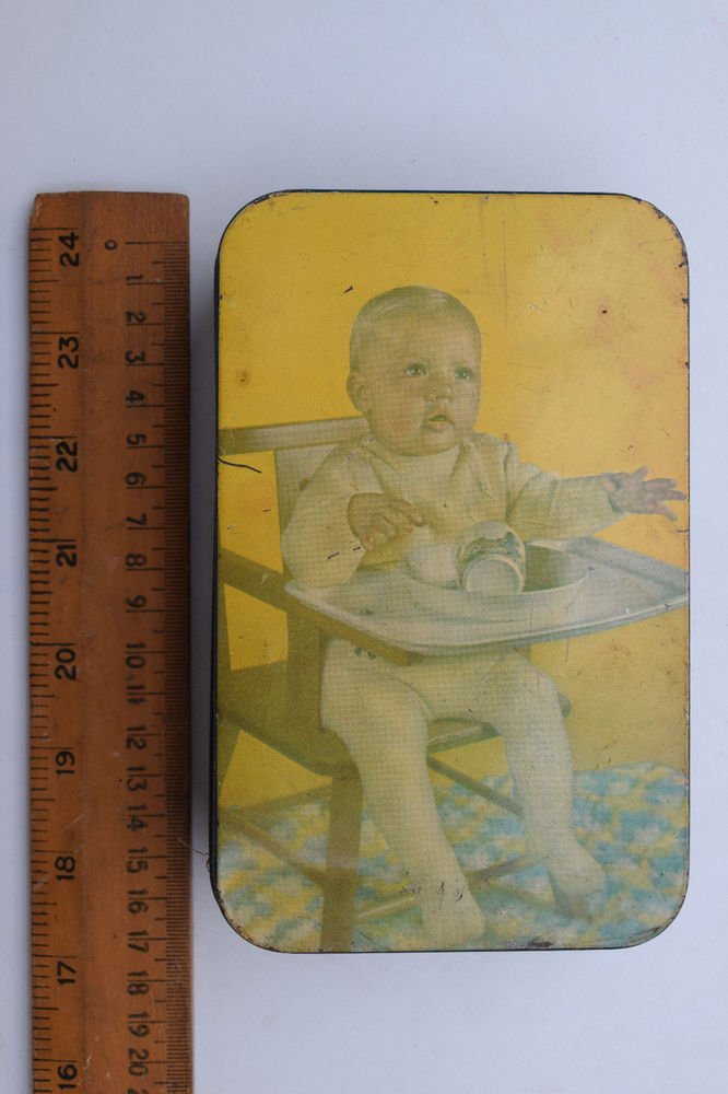 Old Sweets Tin Box, Rare Collectible Litho Printed Tin Boxes India #1334