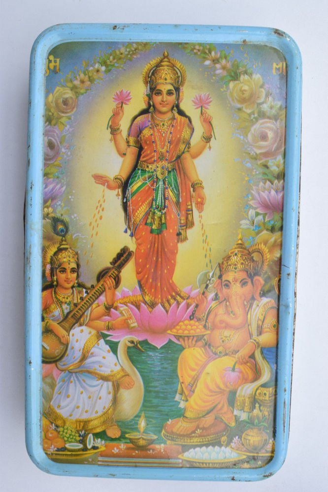 Old Sweets Tin Box, Rare Collectible Litho Printed Tin Boxes India #1376