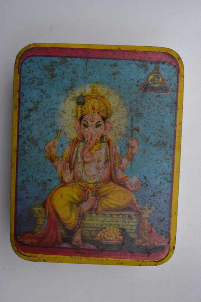 Old Sweets Tin Box, Rare Collectible Litho Printed Tin Boxes India #1392