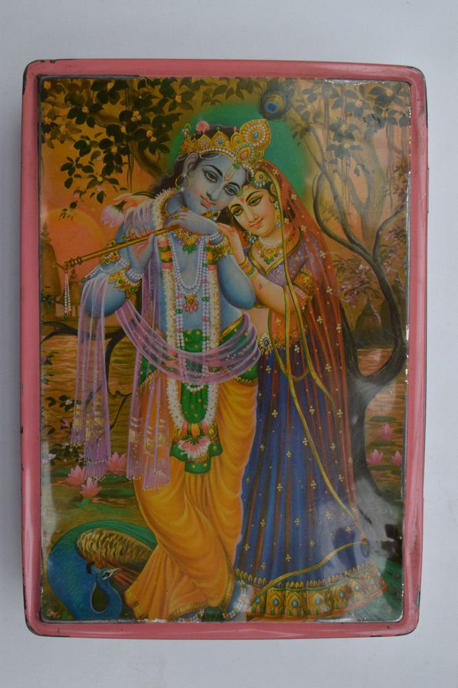 Old Sweets Tin Box, Rare Collectible Litho Printed Tin Boxes India #1406