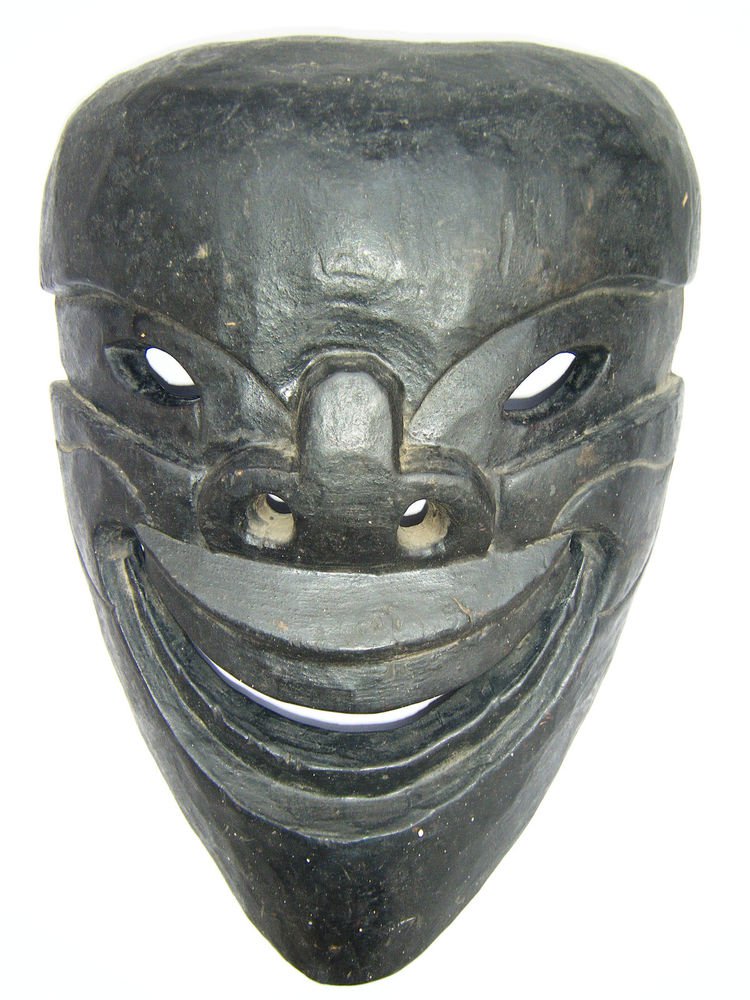 Tribal Wooden Mask, Old Rare Hand Coloured Handmade Original African Mask #1587