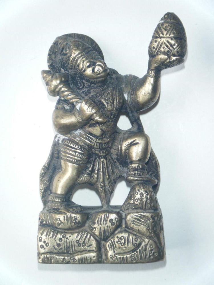 Antique Traditional Indian Brass Statue Monkey God Hanuman Rare Collectible #604