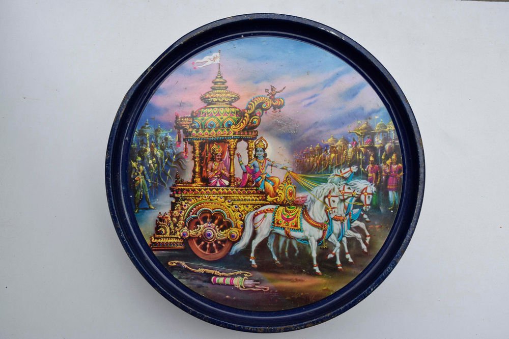 Old Sweets Tin Box, Rare Collectible Litho Printed Tin Boxes India #1461