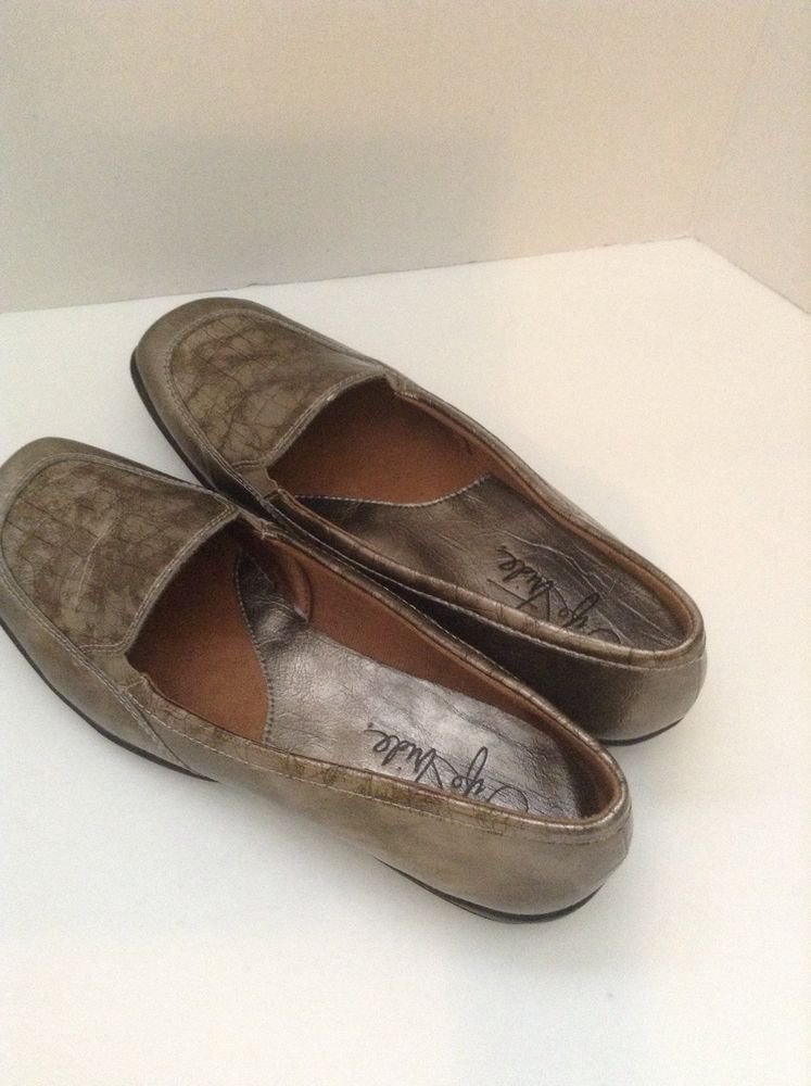 Life Stride Dare Women's Pewter Metallic Loafer SZ 6.5 M Loafer Shoes