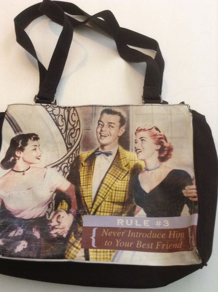 Vintage Relic brand womans handbag purse Never Introduce Him To Your Best Friend