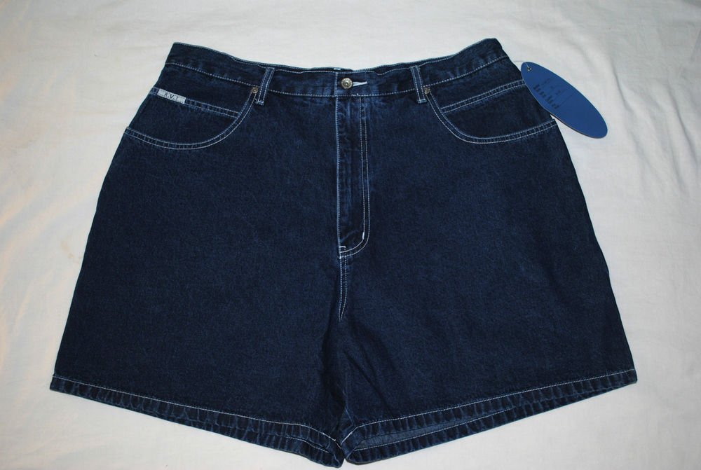 RVT Serve Piping Hot Women Dark Wash Blue Denim Casual shorts Size 24 Cargo